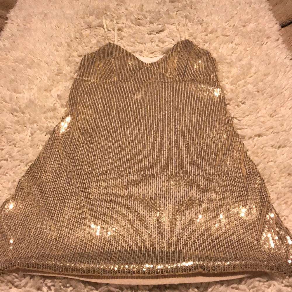 Gold sequins slip